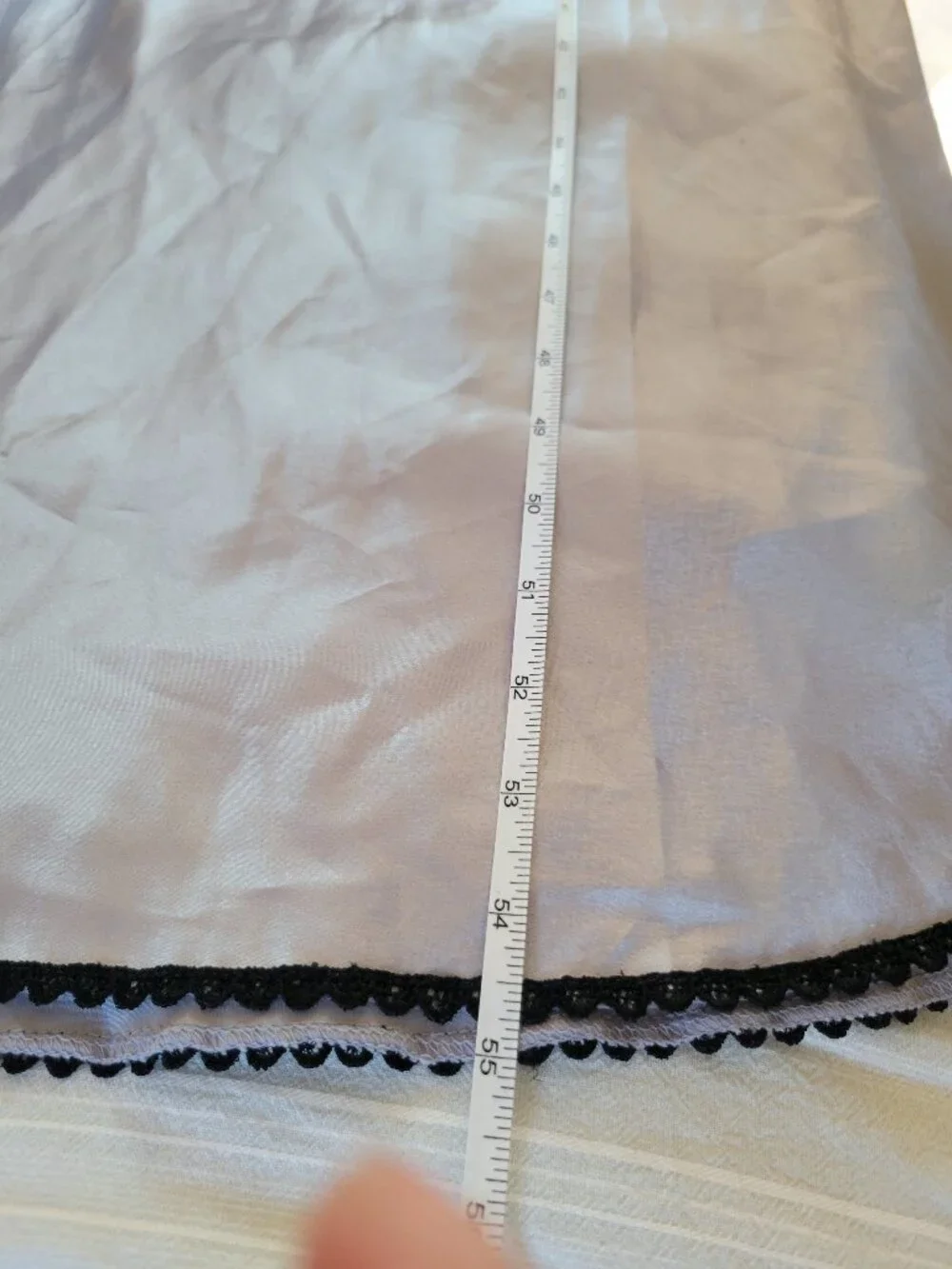 Vintage Satin Slip Dress Lingerie Lavendar Grey Black Crochet Lace Trim Slit S - Picture 8 of 9